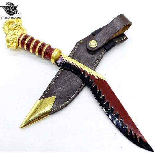 AC Assassin Game Vorpal Kukri Lion Head Griffon Nepal Machete Saber Unsharpened Metal Model Cosplay Prop Game Collection