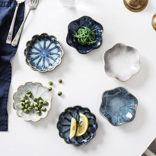 4.5 Inches Ceramic Snack Plate Home Kitchen Seasoning Dish Dinner Plate Nordic Restaurant Fruit Plate Creative Small Tableware