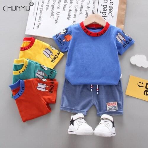 Summer Boys Outfits Girls Clothes Childrens Clothing Cotton Suits T-shirt Shorts 2pcs Clothing Sets Kids Clothes