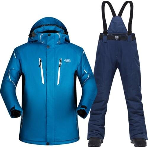 Ski Suit Men Super Warm Thicken Waterproof Windproof Winter Snow Suits Skiing And Snowboarding Jackets + Pants Plus Size Brands