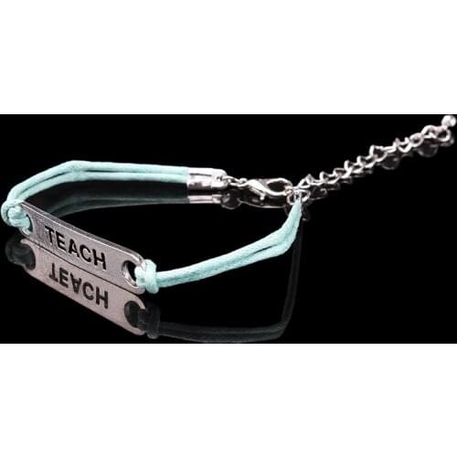 Simple Design Teach Blessing Card Bracelet Jewelry Inspirational Card Bracelet For Teacher Jewelry Valentines Gift Delicate