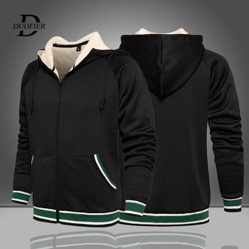 Mens Casual Hoodies Fleece Thicken Warm Wool Liner Autumn Winter Men Hoodie Fashion Jacket Hooded Zipper Male Clothing cashmere