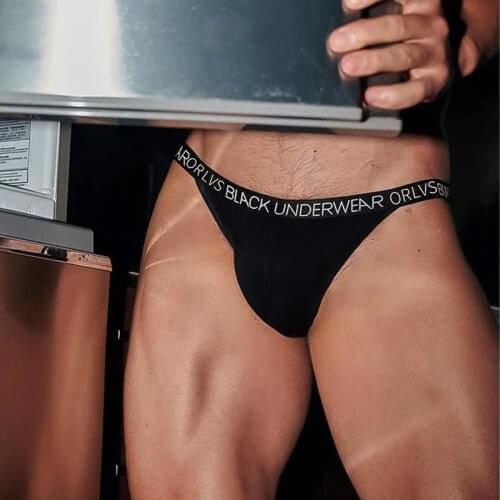 ORLVS Briefs Soft Fit Male Pants Positive And Negative Character Independent Codpiece Breathable Mens Anti-hemming Underpants