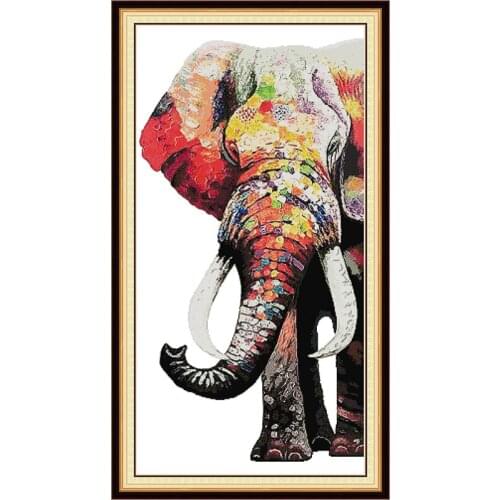 Animal Crossing Stitch Elephant Painting Needlework Set DMC Embroidery for Home Decoration 11ct 14ct Traditional Handmade Crafts