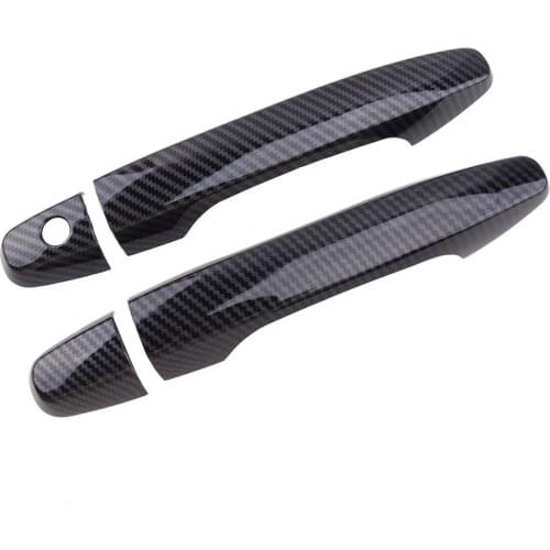 Beler 4Pcs/Set Car Side Door Handle Cover Trim Fit For Honda Civic Coupe 2012 2013 2014 2015 ABS Carbon Fiber Style