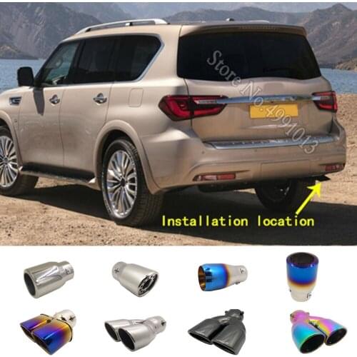 For Infiniti QX80 2016-2018 car stickers muffler exterior back end pipe dedicate exhaust tip tail outlet ornament 1pcs