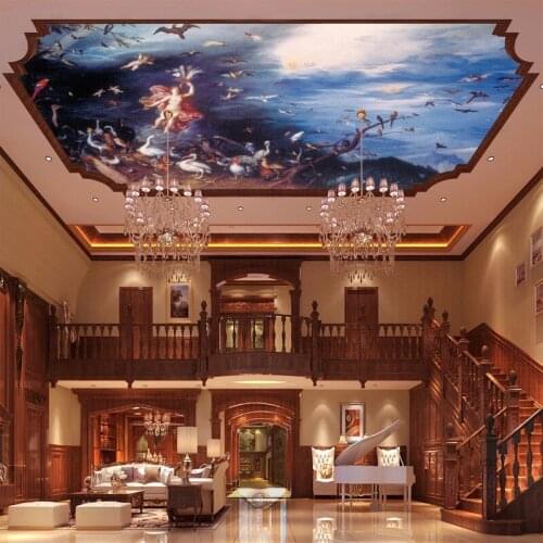 Large European indoor ceiling mural wallpaper Angel Voices living room hotel custom size