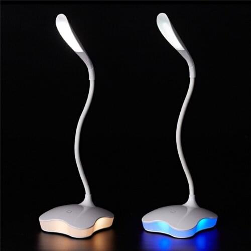 GZMJ Desk Lamp With USB Rechargeable Color Change Touch Switch Bedroom Night Light Lunar Dimmable Study 3 Level Dimmable Clover
