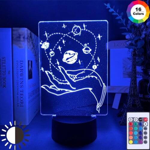 Girls Night Light Planet In Hand 7 Colors Changing Usb Battery Powered Nightlight for Home Decoration Night Lamp Bedside
