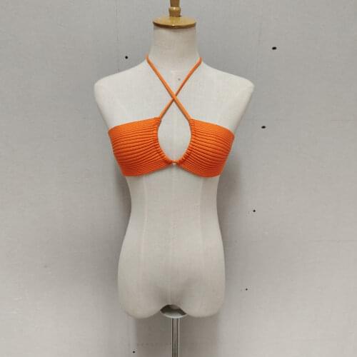 New 2021 sexy backless crop tops Womens knitted halter neck tie up sleeveless camisole summer holiday party tube top clubwear