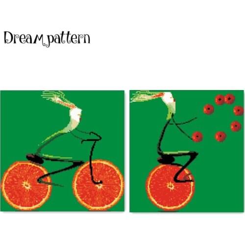 Vegetables are crazy cross stitch package cartoon orange 14ct green cloth cotton thread embroidery DIY handmade needlework