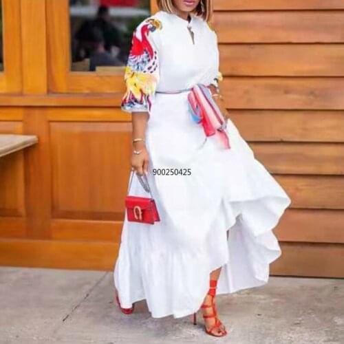 African Dresses For Women Silk Maxi Dress Dashiki Africa National Style Print Bazin Vestidos Evening Party New Autumn Winter