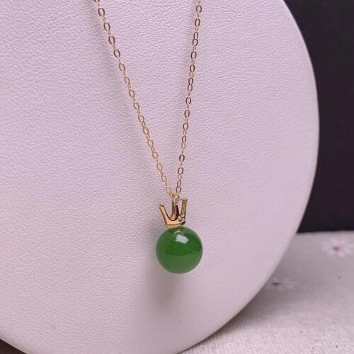SHILOVEM 18k yellow gold Natural green Jasper pendants no necklace classic fine Jewelry women gift new 10*10mm mymz1010669by