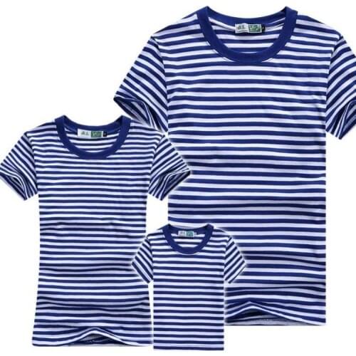 Russian Navy Telnyashka Marine Submarine Force Family Set Sailors Striped Shirt Family Matching Parent-child Clothing T-Shirt