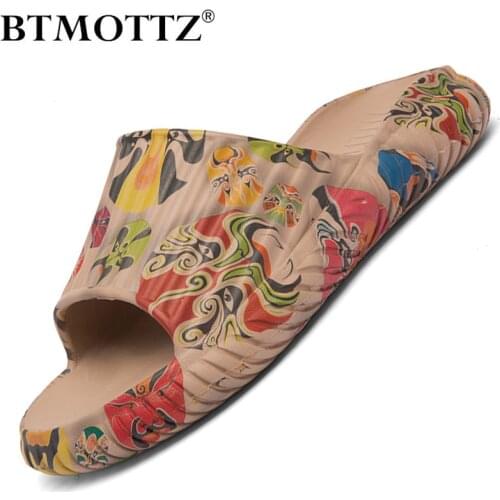 Fashion Trend Men Casual Slides Designer Mens EVA Outdoor Slippers Mens Bathroom Flip Flop Platform Beach Sandals Zapatos Hombre