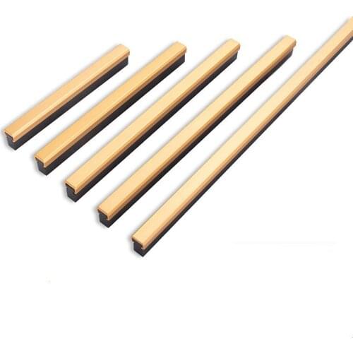 Modern Black-Gold Cabinet Handles American Kitchen Cupboard Drawer Knob and Pulls Aluminum Alloy Furniture Handle Hardware