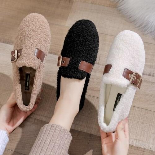Shoes Woman 2020 Round Toe Designer Brand Luxury Women All-Match Casual Female Sneakers Autumn Womens Moccasins Loafers Fur