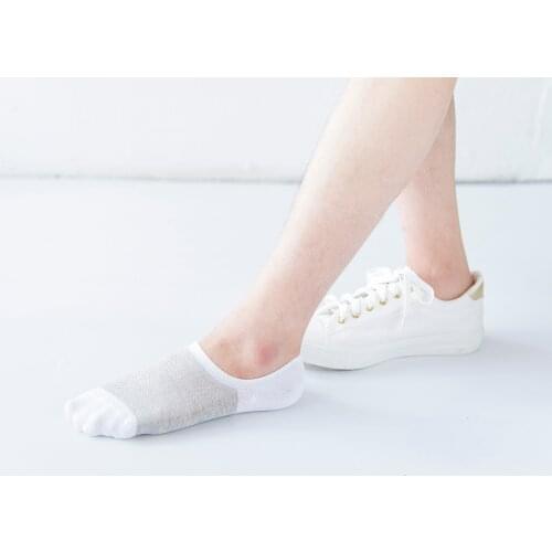 Spring and summer mesh breathable invisible boat socksRice Stripe silicone Anti-Slip sock 417