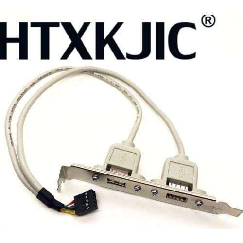 External 2 Ports USB Rear Panel Bracket Motherboard Cable USB 2.0 Connector Cable Adapter Computer Accessories White