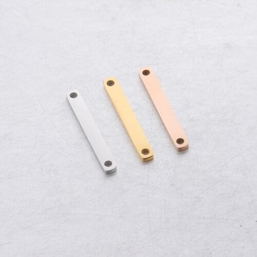 30pc 2.8*22mm Rose Gold Color Mirror Polish Blank Bar Connector Charm Pendant for DIY Necklace Handmade Jewelry Making Wholesale