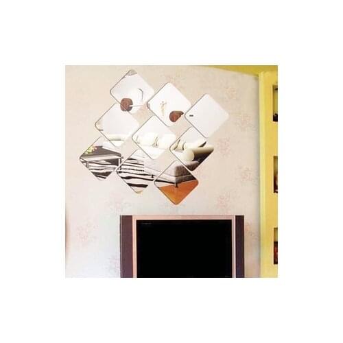 Mirror square crystal three-dimensional wall stickers decoration acrylic tv background wall