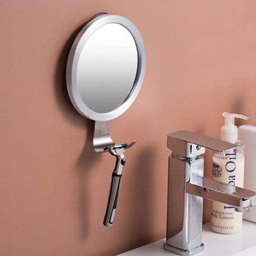 Stainless Steel Anti Fog Shower Mirror Shaving Makeup Mirrors Bathroom Supplies