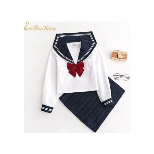 Women Japanese School Uniform Anime Cosplay Costume Sailor suit JK Navy style Collage Students clothes for Girls Lolita Clothes