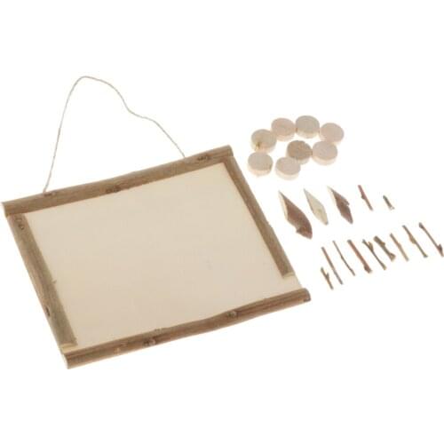 1Set Handmade Wood Pieces Crafts Wood Frame Kit for DIY Kids Creative Toys