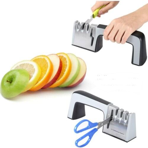 1PC Multifunction 4 in 1 Knife and Scissors Sharpener Knife Stone Kitchen Tools 4 Stages Sharpening Stone Household Kitchen Tool