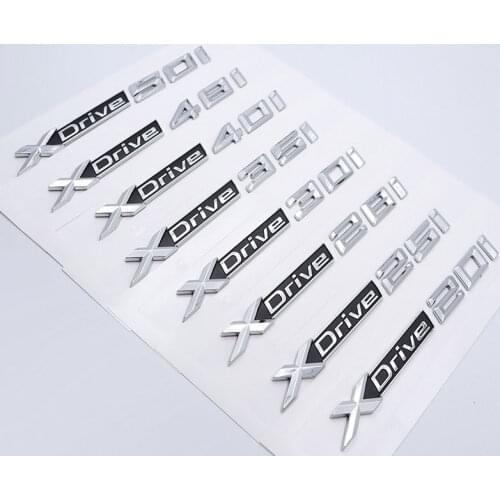 1X New ABS Chrome Car XDrive Logo Emblem Trim Sticker X Drive 20i 25i 28i 30i 35i 40i 48i 50i For BMW X1 X3 X4 X5 X6