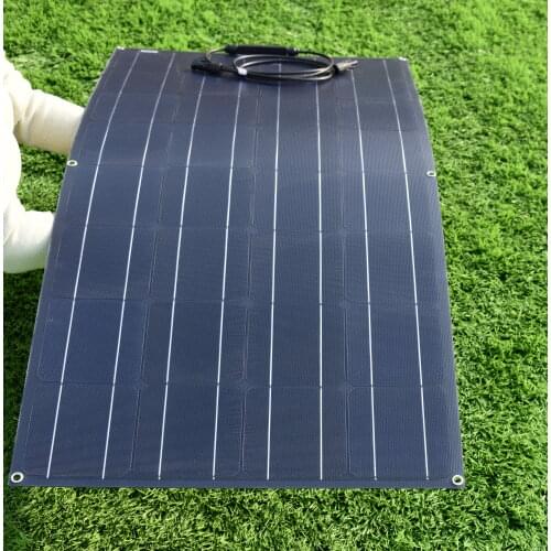 100W 18V 12V Flexible Solar Panel Charger( with ETFE Layer connectors) Semi Bendable Water-resistant Solar Charger for RV