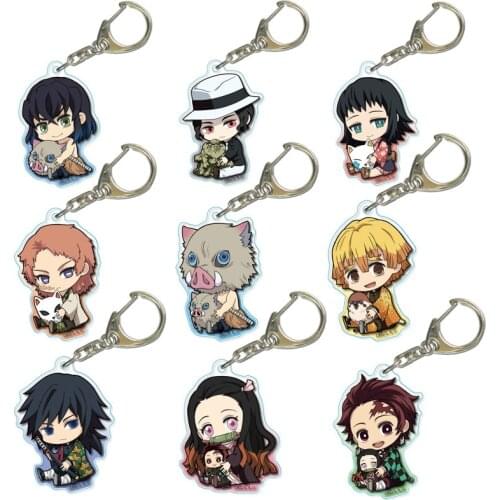 Anime Demon Slayer Rengoku Kyoujurou Tanjirou Nezuko Zenitsu Inosuke Shinobu Giyuu Uzui Tengen Kyoumei Acrylic figure keychain