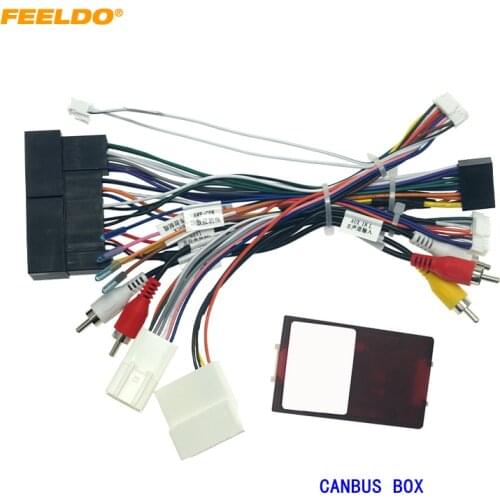 FEELDO Car 16pin Audio Wiring Harness With Canbus Box & Amplifier For KIA KX5/KX7 Hyundai Sonata 9 Stereo Installation Wire