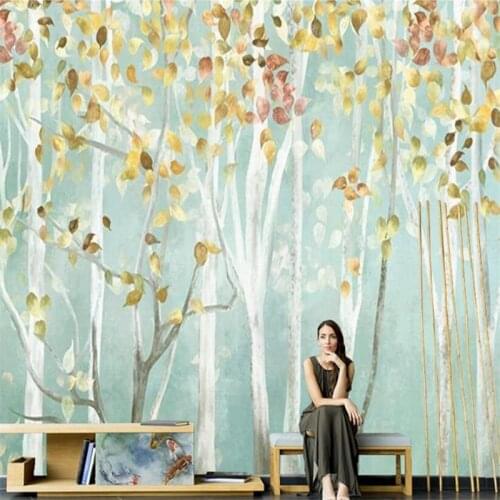 Beibehang Custom Oil painting woods landscape Murals Wallpaper Luxury Modern Living Room Dining Room Background Photo Wall Paper