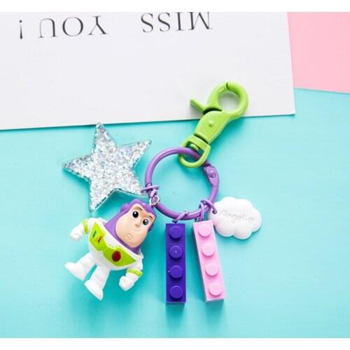 Disney Keyring Pendant Cake Decoration Toy Story Buzz Lightyear Woody Buzz Lightyear Cute Alien Action Figure Dolls Keychain