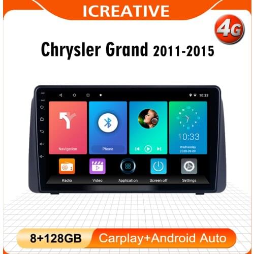 For Chrysler Grand Voyager 5 2011 - 2015 2 Din 9 Inch Android Car Multimedia Video Player Audio FM BT GPS Navigation Head Unit