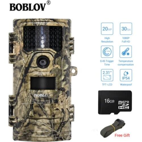 BOBLOV CT006 Trail Camera 20MP 1080p 30fps Scouting Night Vision Trail Hunting Camera Cam Wildlife Scouting Cameras Photo Traps