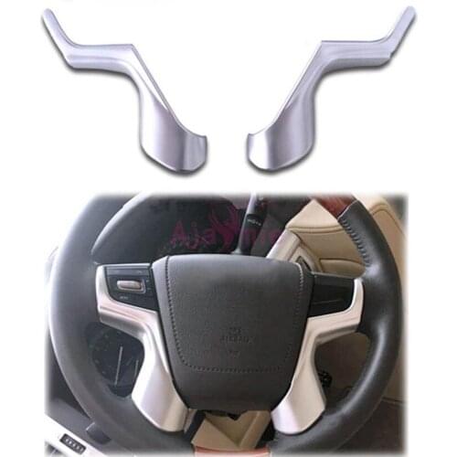 Chrome Car Styling Interior Steering Wheel Trim Panel Overlay 2016 2017 For Toyota LC Land Cruiser 200 Accessories