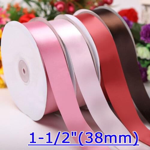 [IuBuFiGo] 1-1/2"(38mm) Single Face Satin Ribbon Roll Packing Ribbon 100yard/lot >100 Color Free shipping