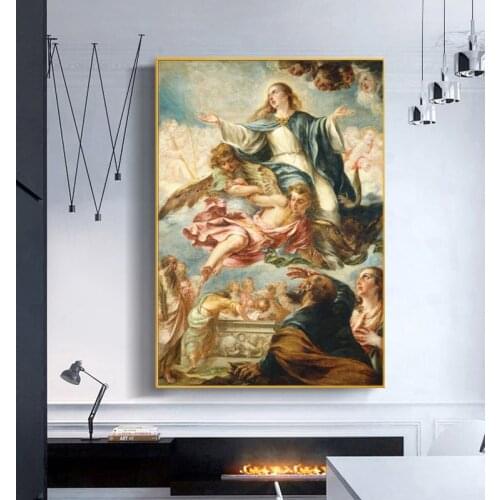 Famous Painting on Canvas The Assumption of The Virgin Wall Art for Living Room Home Decoration Print Poster Frameless Paint