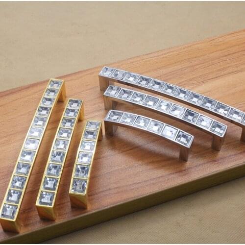 JD Crystal Handle U-shaped Modern Minimalist Drawer Shoe Cabinet Cabinet Door Diamond Double Hole Handle Furniture Hardware