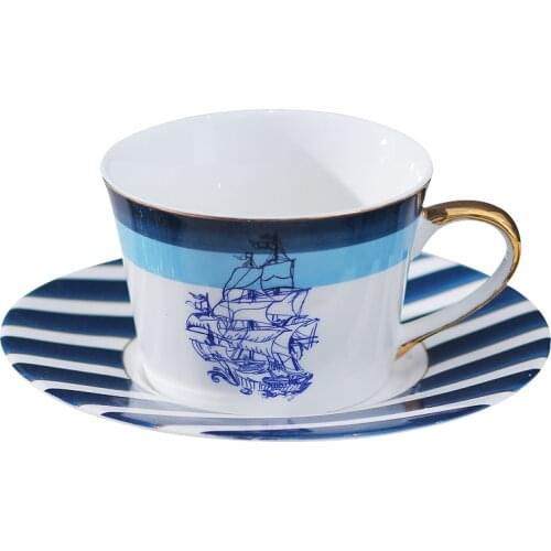 British Style Flower Bone China Coffee Cup and Saucer Set High-end Afternoon Tea Pastoral Style Flower Tea Cup