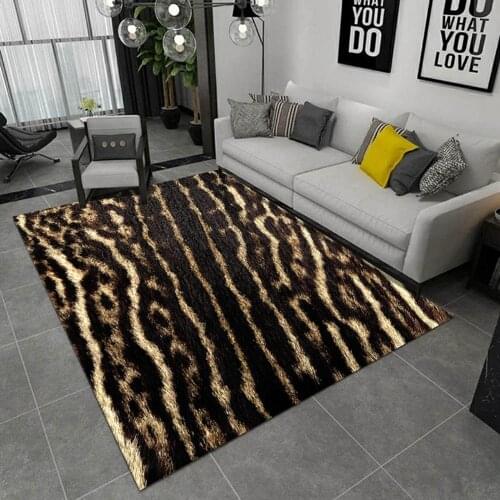 Carpet Animal Texture Fur Living Room Bedroom Carpet Floor Mat Flannel Carpet Warm Non-Slip Absorbent