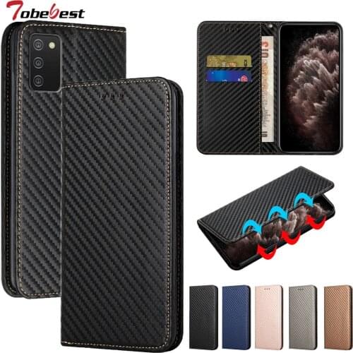 Magnetic Flip Wallet Leather Case for Samsung Galaxy A01 A02 A02S A03S Coque Woven pattern Phone Bag Cover