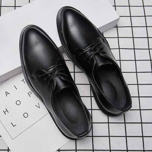 Mens shoes original classic basic black Derby shoes simple formal business bureau shoes wedding bridegroom shoes мужская обувь