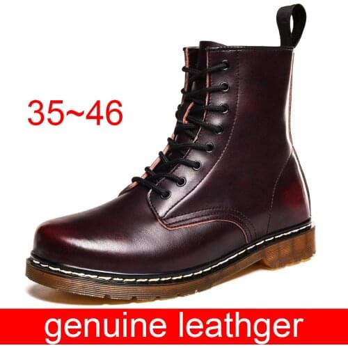 Coturno Men Martinss Leather shoes High Top Fashion Winter Warm Snow shoes Dr. Motorcycle Ankle Boots Couple Unisex boots