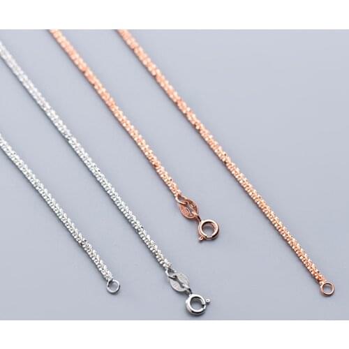 Colusiwei Silver Necklace Chain Shining Star Sequins 925 Sterling Silver Rose Gold Color Necklaces for Women Fashion Accessories