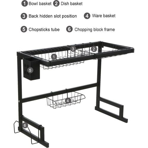 65/85cm Removable Bowl Plates Dish Dryer Rack Cutting Board Holder Kitchen Cooking Tool Storage Organizer Dryer Shelf Hooks