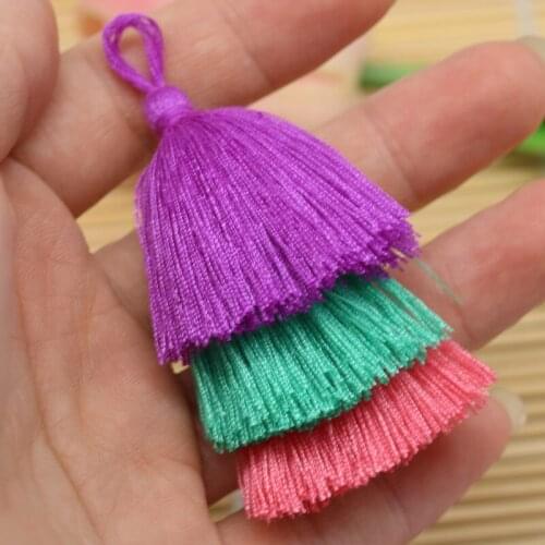 3 tiers tassel 6.5 cm length polyester tassel custom climbers supply we are now in sock