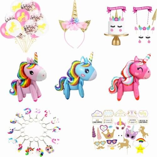 Unicorn Party Rubber Bracelet Baby Shower Boy Girl Unicornio Birthday Party Decorations Kids Wedding Event Party DIY Supplies